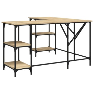 vidaXL Γραφείο Sonoma Δρυς 139x139x75cm από Επεξεργασμένο Ξύλο 1 τεμ.