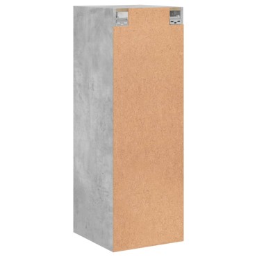 vidaXL Ντουλάπι Τοίχου Γκρι Σκυροδ. 35x37x100cm με Γυάλινες Πόρτες 1 τεμ.