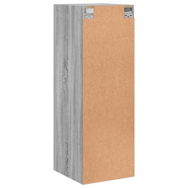 vidaXL Ντουλάπι Τοίχου Sonoma Γκρι 35x37x100cm με Γυάλινες Πόρτες 1 τεμ.