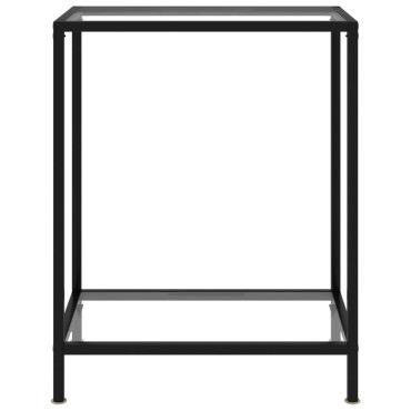 vidaXL Τραπέζι Κονσόλα Διαφανές 60x35x75cm από Ψημένο Γυαλί 1 τεμ.