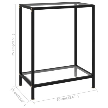 vidaXL Τραπέζι Κονσόλα Διαφανές 60x35x75cm από Ψημένο Γυαλί 1 τεμ.