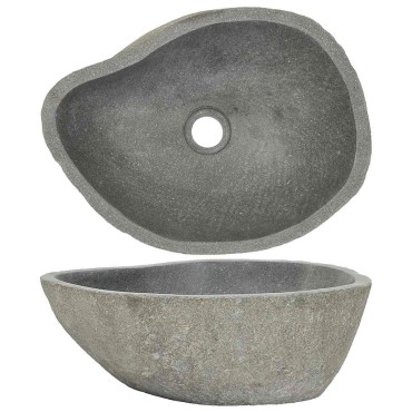 vidaXL Νιπτήρας River Stone Οβάλ (37-46)x(29-36) εκ.