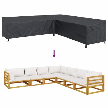 vidaXL Κάλυμμα επίπλων 300x300x80cm Ύφασμα Oxford 210D Σχήμα L 1 τεμ.