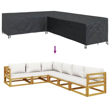 vidaXL Κάλυμμα επίπλων 355x275x80cm Ύφασμα Oxford 210D Σχήμα L 1 τεμ.