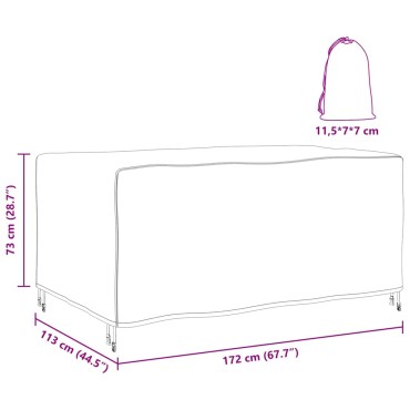 vidaXL Κάλυμμα επίπλων Μονόχρωμο Μαύρο 172x113x73cm 420D 1 τεμ.