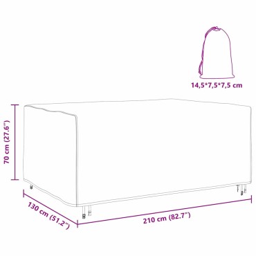 vidaXL Κάλυμμα επίπλων Μονόχρωμο Μαύρο 210x130x70cm 210D 1 τεμ.