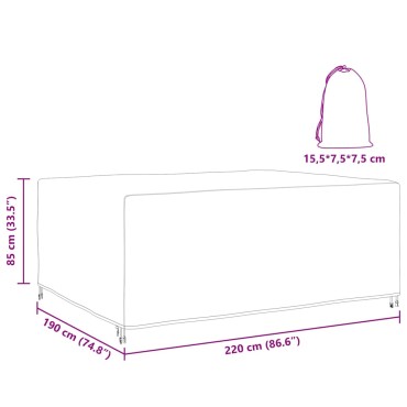 vidaXL Κάλυμμα επίπλων Μονόχρωμο Μαύρο 220x190x85cm 420D 1 τεμ.