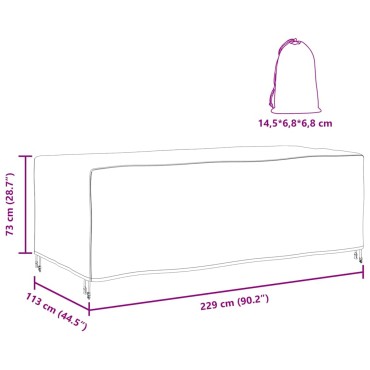 vidaXL Κάλυμμα επίπλων Μονόχρωμο Μαύρο 229x113x73cm 210D 1 τεμ.