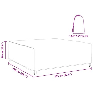 vidaXL Κάλυμμα επίπλων Μονόχρωμο Μαύρο 235x235x70cm 210D 1 τεμ.