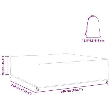 vidaXL Κάλυμμα επίπλων Μονόχρωμο Μαύρο 260x260x90cm 420D 1 τεμ.