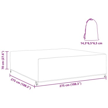 vidaXL Κάλυμμα επίπλων Μονόχρωμο Μαύρο 275x275x70cm 210D 1 τεμ.
