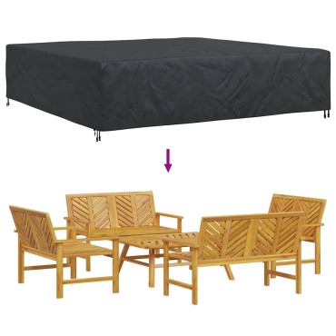 vidaXL Κάλυμμα επίπλων Μονόχρωμο Μαύρο 300x300x70cm 600D 1 τεμ.