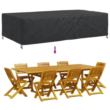 vidaXL Κάλυμμα επίπλων Μονόχρωμο Μαύρο 305x190x85cm 600D 1 τεμ.