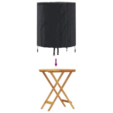 vidaXL Κάλυμμα Τραπέζι 62x62x70cm ύφασμα Γύρος Αδιάβροχο Μαύρο 1 τεμ.