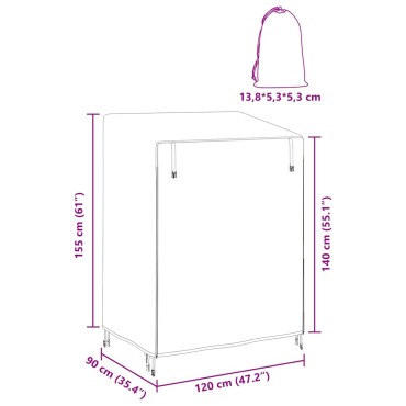 vidaXL Κάλυμμα για κούνια εξωτερικού χώρου 120x90x155cm 1 τεμ.