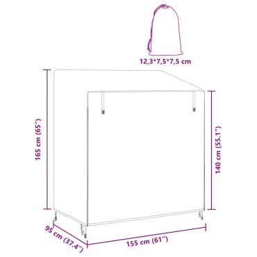 vidaXL Κάλυμμα για κούνια εξωτερικού χώρου 155x95x165cm 1 τεμ.