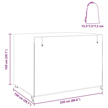 vidaXL Κάλυμμα για κούνια εξωτερικού χώρου 220x150x150cm 1 τεμ.