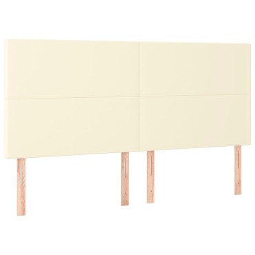 vidaXL Κεφαλάρι Κρεμ 160x5x118/128cm από Συνθετικό Δέρμα 1 τεμ.