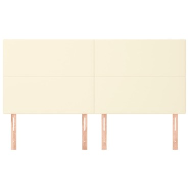 vidaXL Κεφαλάρι Κρεμ 160x5x118/128cm από Συνθετικό Δέρμα 1 τεμ.