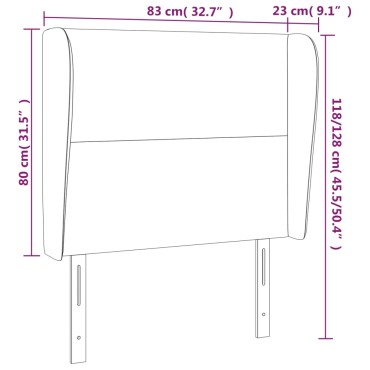 vidaXL Κεφαλάρι με Πτερύγια Κρεμ 83x23x118/128cm Συνθετικό Δέρμα 1 τεμ.