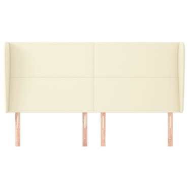 vidaXL Κεφαλάρι με Πτερύγια Κρεμ 163x23x118/128cm Συνθετικό Δέρμα 1 τεμ.