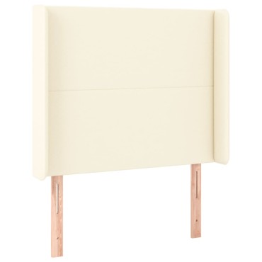 vidaXL Κεφαλάρι με Πτερύγια Κρεμ 83x16x118/128cm Συνθετικό Δέρμα 1 τεμ.