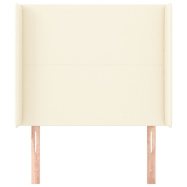 vidaXL Κεφαλάρι με Πτερύγια Κρεμ 83x16x118/128cm Συνθετικό Δέρμα 1 τεμ.