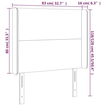 vidaXL Κεφαλάρι με Πτερύγια Κρεμ 83x16x118/128cm Συνθετικό Δέρμα 1 τεμ.