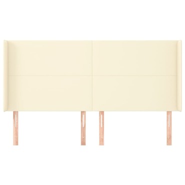 vidaXL Κεφαλάρι με Πτερύγια Κρεμ 163x16x118/128cm Συνθετικό Δέρμα 1 τεμ.