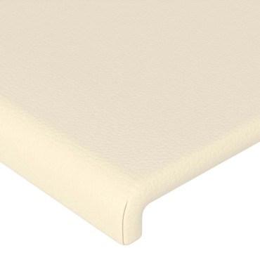vidaXL Κεφαλάρι Κρεβατιού LED Κρεμ 160x5x78/88cm από Συνθετικό Δέρμα 1 τεμ.