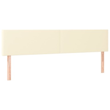 vidaXL Κεφαλάρι Κρεβατιού LED Κρεμ 160x5x78/88cm από Συνθετικό Δέρμα 1 τεμ.