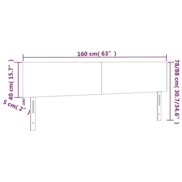 vidaXL Κεφαλάρι Κρεβατιού LED Κρεμ 160x5x78/88cm από Συνθετικό Δέρμα 1 τεμ.