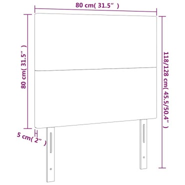 vidaXL Κεφαλάρι Κρεβατιού LED Κρεμ 80x5x118/128 εκ 1 τεμ.