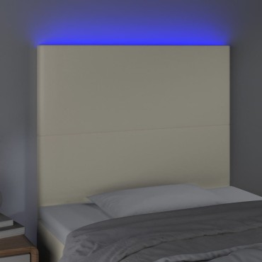 vidaXL Κεφαλάρι Κρεβατιού LED Κρεμ 80x5x118/128 εκ 1 τεμ.
