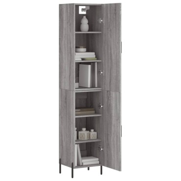 vidaXL Μπουφές Sonoma Γκρι 34,5x34x180cm από Επεξεργασμένο Ξύλο 1 τεμ.