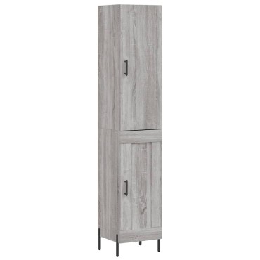 vidaXL Μπουφές Sonoma Γκρι 34,5x34x180cm από Επεξεργασμένο Ξύλο 1 τεμ.