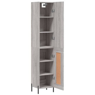 vidaXL Μπουφές Sonoma Γκρι 34,5x34x180cm από Επεξεργασμένο Ξύλο 1 τεμ.