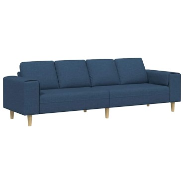 vidaXL Καναπές σαλονιού Μπλε 250x77x76cm Πολυεστέρας