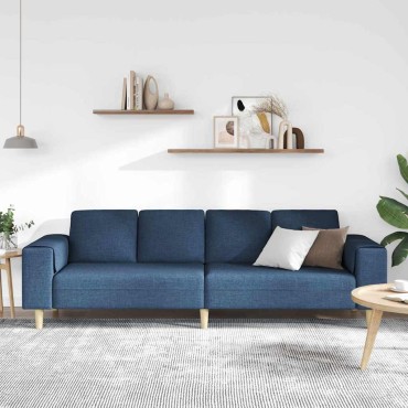 vidaXL Καναπές σαλονιού Μπλε 250x77x76cm Πολυεστέρας