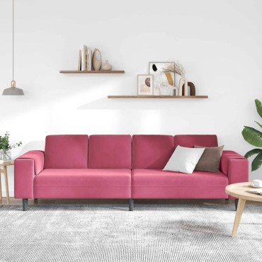 vidaXL Καναπές σαλονιού Κόκκινο 250x77x76cm