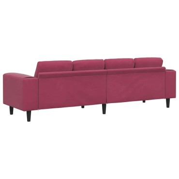vidaXL Καναπές σαλονιού Κόκκινο 250x77x76cm