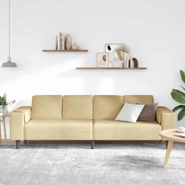 vidaXL Καναπές Γκρι Πράσινο 250x77x76cm Υφασμάτινο Κορντουρά