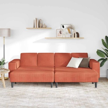 vidaXL Καναπές Κόκκινο Πορτοκαλί 250x188x76cm