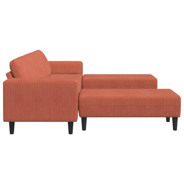 vidaXL Καναπές Κόκκινο Πορτοκαλί 250x188x76cm