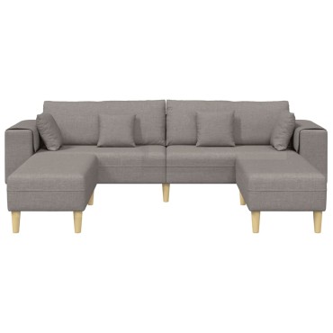 vidaXL Καναπές 3 τεμ. Taupe ύφασμα 250x188x76cm  Τριθέσιος