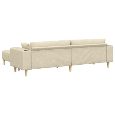 vidaXL Καναπές 3 τεμ. Κρεμ ύφασμα 250x188x76cm  Τριθέσιος