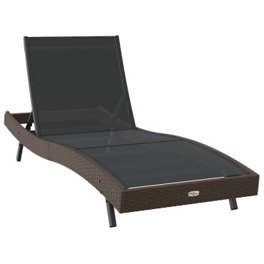 vidaXL Ξαπλώστρα 3 τεμ. συνθετικό ρατάν Καφέ 197x70x82cm