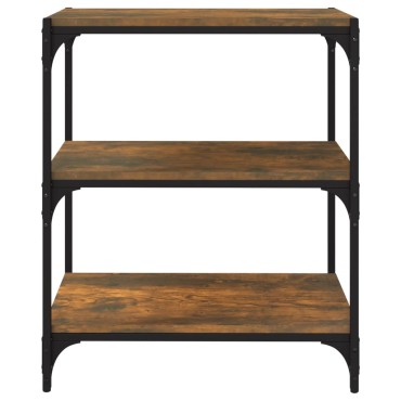 vidaXL Βιβλιοθήκη Καπνιστή Δρυς 60x33x70,5cm Επεξ. Ξύλο & Ατσάλι 1 τεμ.