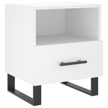 vidaXL Κομοδίνο Λευκό 40x35x47,5cm από Επεξεργασμένο Ξύλο 1 τεμ.