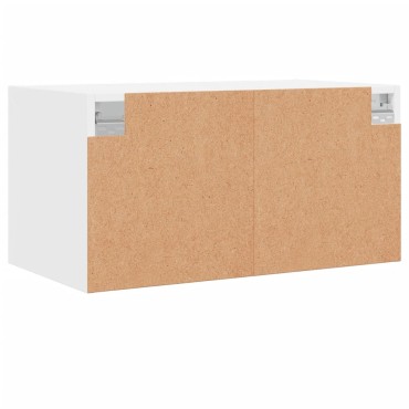 vidaXL Ντουλάπι Τοίχου Λευκό 68,5x37x35cm με Γυάλινες Πόρτες 1 τεμ.